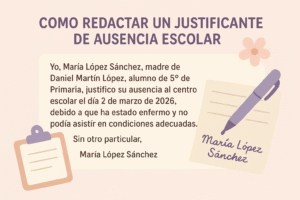 Cómo redactar un justificante de ausencia escolar